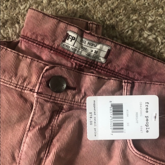 NWT FREE PEOPLE DISTRESSED SKINNY CORDS! - Picture 3 of 6
